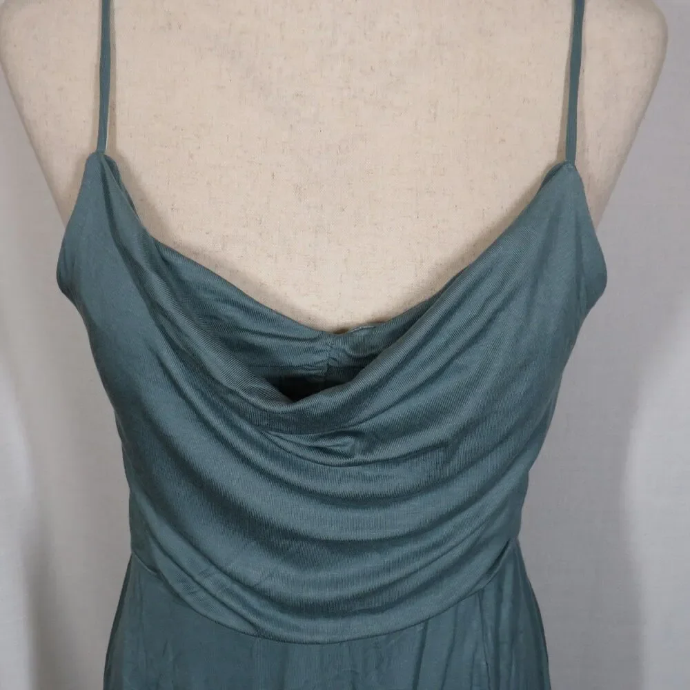 Halara Soft Stretchy Draped Neck Open Back Lace Up Padded Maxi Dress Size Medium - Picture 14 of 15